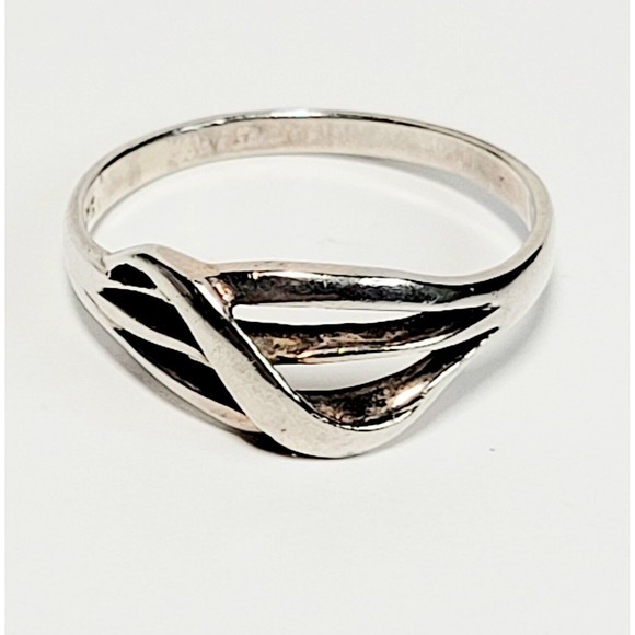 925K Sterling Silver Modernist Asymmetrical Weave Ring Sz 11.75 VGC - Picture 1 of 13